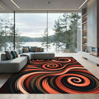 Abstract Copper Swirl Liquid Flow Rug