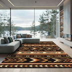 Tribal Brown Arrow Stripes Rug