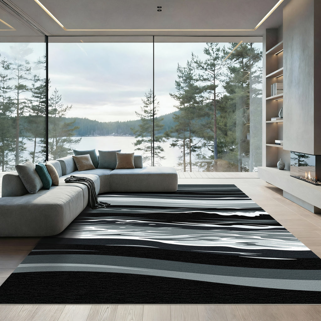 Monochromatic Abstract Wave Rug
