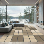 Earthy Tone Square Grid Tessellation Rug
