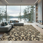 Ochre Scrollwork Acanthus Leaf Rug