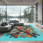 Coastal Driftwood Seashell and Rope Accent Rug