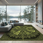 Golden Paisley Sunburst Mandala Rug