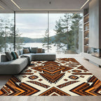 Tribal Earthy Amber Geometric Diamond Area Rug