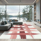 Crimson Rose Woven Brushstroke Rug