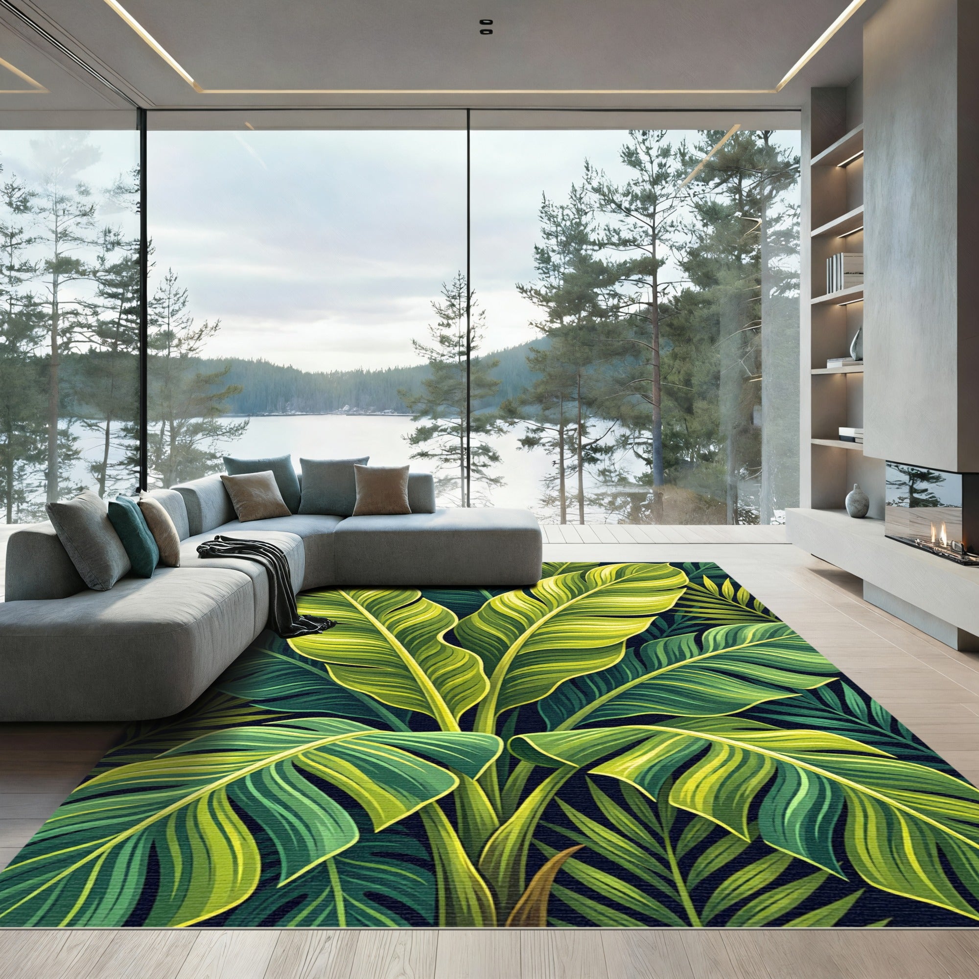 Vibrant Verdant Verdure Foliage Rug