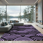 Lavender Arched Japanese Wave Ripple Rug