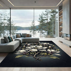 White Magnolia Blossom Floral Arrangement Rug
