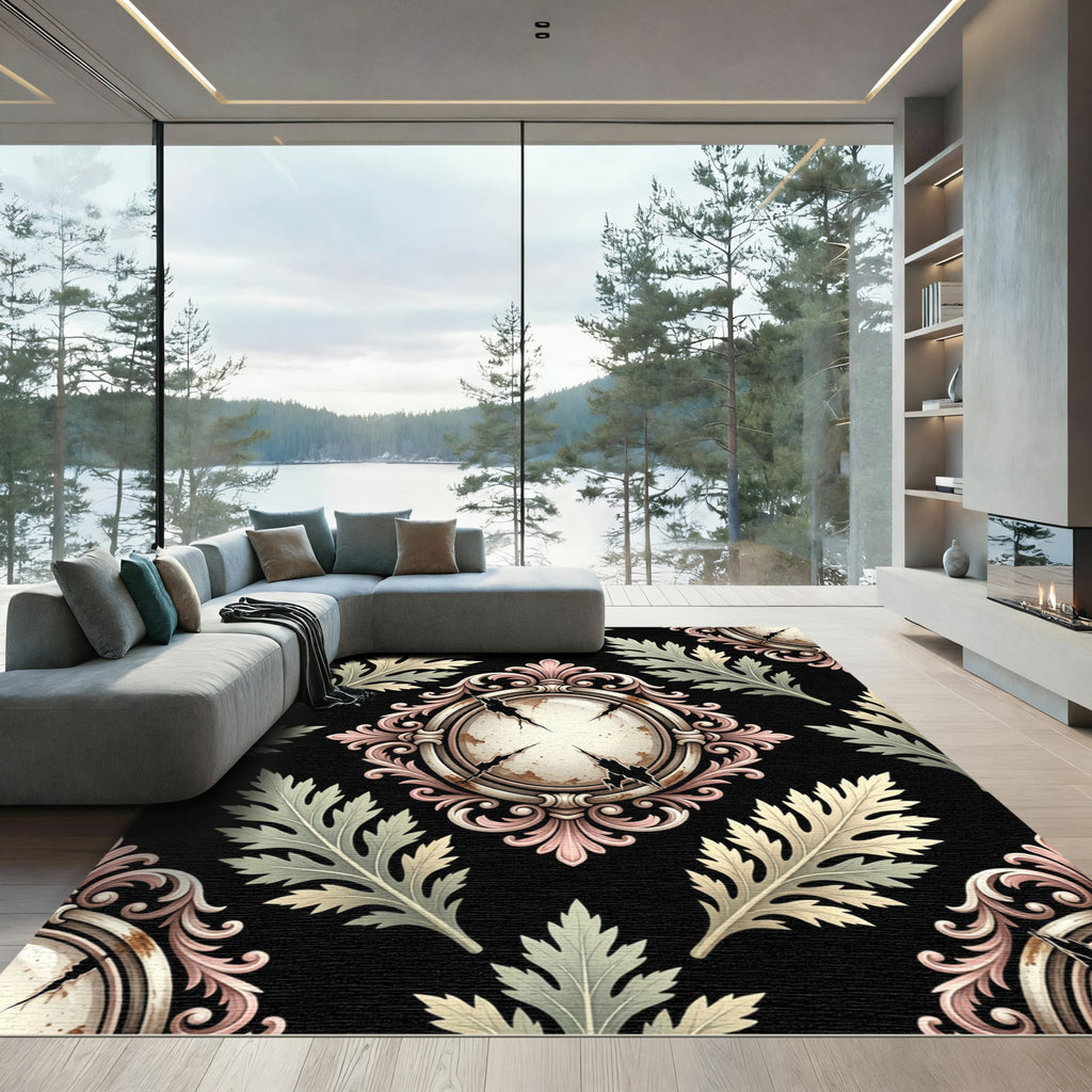 Gothic Ornate Frame and Foliage Rug