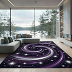Cosmic Purple Interstellar Swirl Galaxy Rug