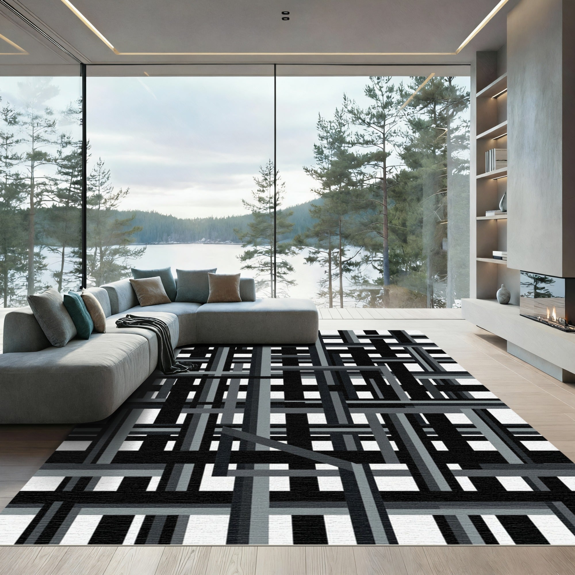 Monochromatic Linear Abstract Grid Rug