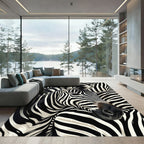 Abstract Monochrome Horse Stripes Rug