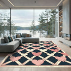 Sweet Pastel Heart Trellis Lattice Rug