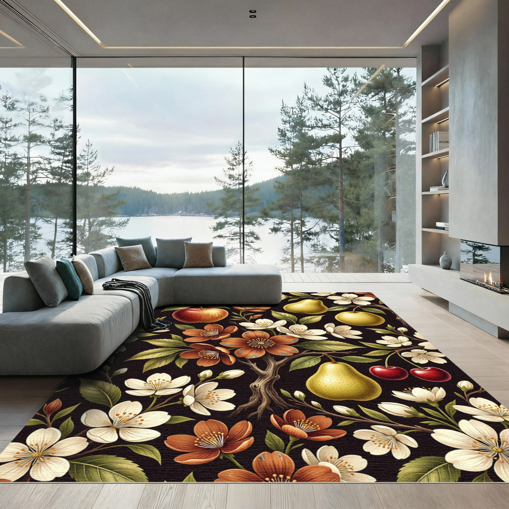 Orchard Apple Pear Cherry Bloom Rug