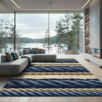 Woven Texture Navy Tan Rope Rug