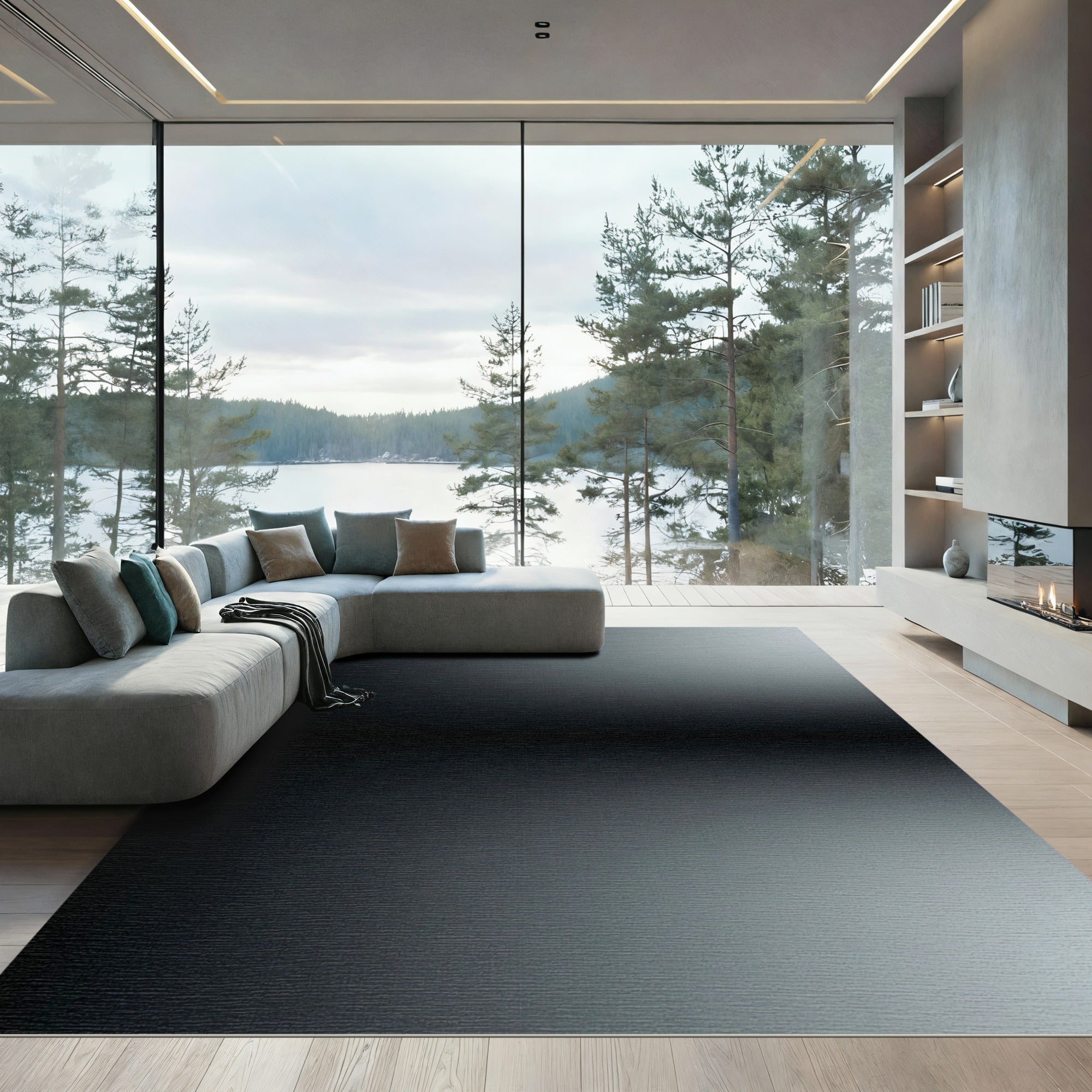 Subtle Gradient Ombre Shaded Rug