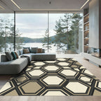 Monochromatic Geometric Honeycomb Tessellation Rug