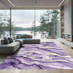 Abstract Watercolor Purple Rippled Flow Rug