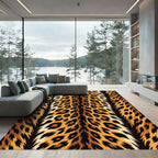 Golden Leopard Spot Fur Rug