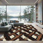 Rustic Wood Lattice Diamond Rug