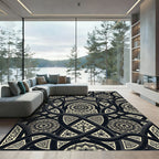 Monochromatic Floral Interlocking Scroll Weave Rug