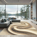 Textured Cream Pebble Swirl Rug