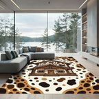 Whimsical Brown Spotted Alpine Chalet Rug