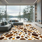 Modern Abstract Spotted Ochre Earthy Rug