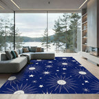 Deep Blue Starburst Cosmic Radiance Rug