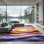 Ethereal Sunset Gradient Abstract Wave Rug