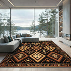 Earthy Diamond Tribal Figures Rug