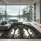 Gothic Cathedral Noir Lace Archway Rug