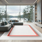 Coral Square Minimalist Frame Rug
