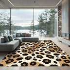 Neutral Leopard Spots Waterfall Rug