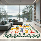 Cheerful Yellow Lion Alphabet Garland Rug