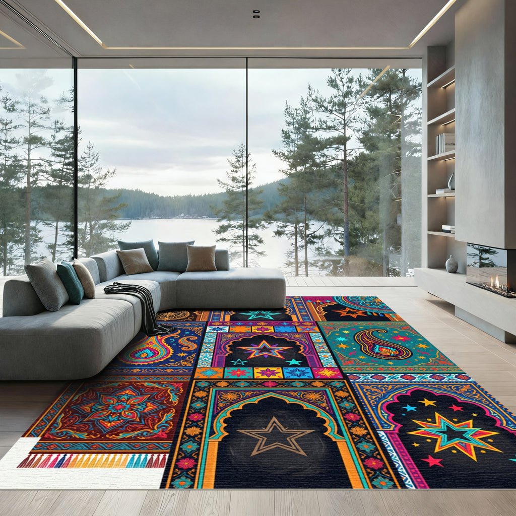 Vibrant Paisley Arch Star Rug