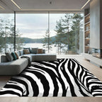 Black White Zebra Stripe Closeup Rug