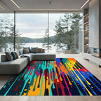 Vibrant Dripping Paint Abstract Rug