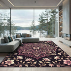 Ornate Rose Gold Floral Mandala Rug