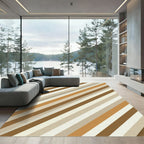 Modern Earthy Tone Diagonal Stripe Rug