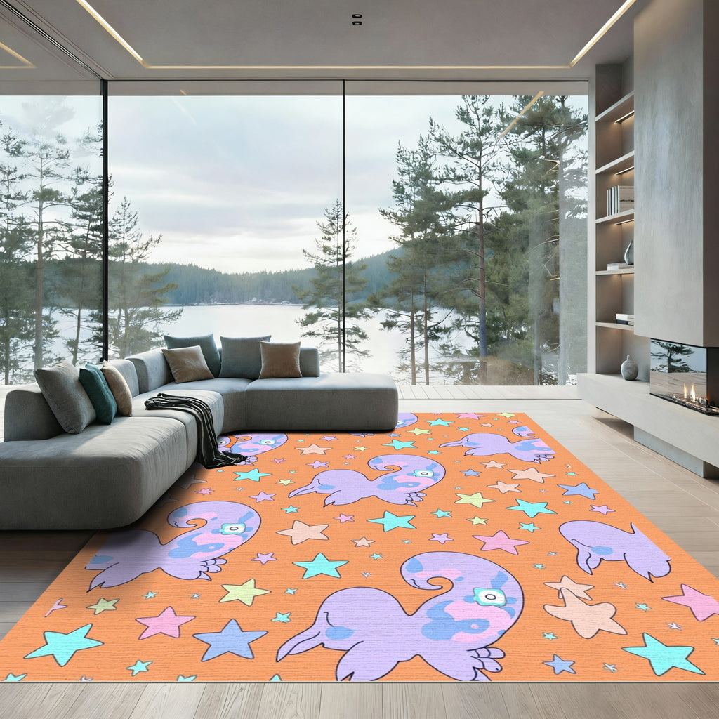 Pastel Purple Creature Starry Night Rug