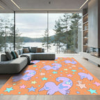 Pastel Purple Creature Starry Night Rug