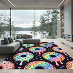 Pastel Rainbow Donut and Crystal Galaxy Rug