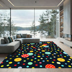 Colorful Polka Dot Circles Repeating Pattern Rug