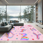 Retro Rainbow Alphabet Starfield Comforter Rug