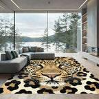 Majestic Golden Leopard Fur Close Up Rug
