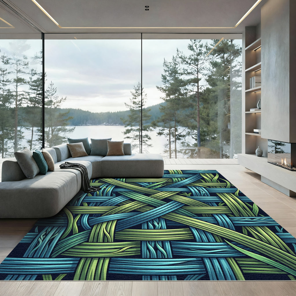 Woven Grass And Sky Texture Rug