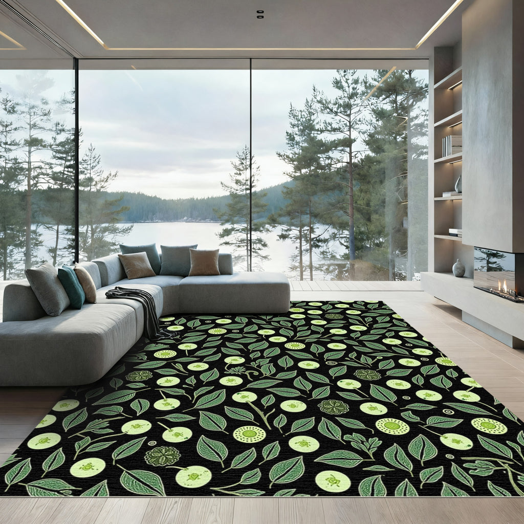 Verdant Circles Of Foliage Rug