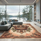 Elegant Golden Imperial Crown Filigree Rug