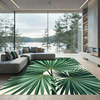 Lush Green Tropical Palm Fronds Rug